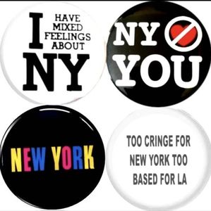 New York city NYC set of 4 New Large 2.25" inch pins buttons badges